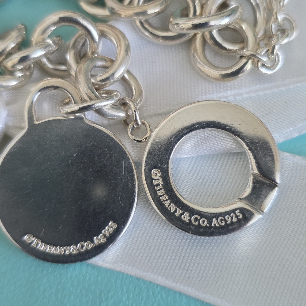 Initial R Round Tag Toggle Link Bracelet - image 6